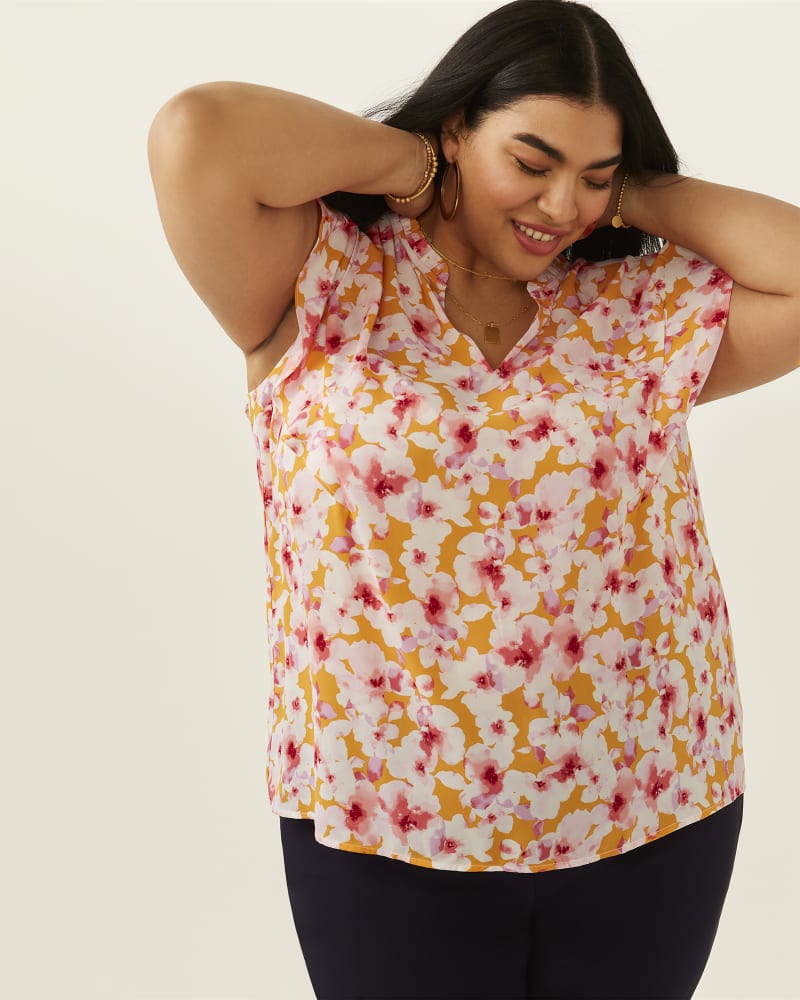 Front of plus size Avery Floral Print Top by Molly & Isadora | Dia&Co | dia_product_style_image_id:196999